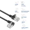 ACT Schwarz 1,5 m U/FTP CAT6A LSZH Slimline-Patchkabel mit RJ45-Steckern, 90° abgewinkelt links auf gerade