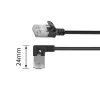 ACT Schwarz 1 m U/FTP CAT6A LSZH Slimline-Patchkabel mit RJ45-Steckern 90° abgewinkelt rechts auf gerade