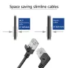 ACT Schwarz 1 m U/FTP CAT6A LSZH Slimline-Patchkabel mit RJ45-Steckern 90° abgewinkelt rechts auf gerade