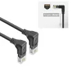 ACT Schwarz 1.5 meters U/UTP CAT6A LSZH Slimline patch Kabel mit RJ45 connectors 90° abgewinkelt down to 90° abgewinkelt down