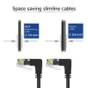 ACT Schwarz 1.5 meters U/UTP CAT6A LSZH Slimline patch Kabel mit RJ45 connectors 90° abgewinkelt down to 90° abgewinkelt down