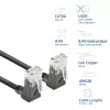 ACT Schwarz 2 Meter U/UTP CAT6A LSZH Slimline Patchkabel mit RJ45-Steckern 90° abgewinkelt hoch zu 90° abgewinkelt hoch