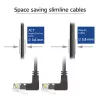 ACT Schwarz 2 Meter U/UTP CAT6A LSZH Slimline Patchkabel mit RJ45-Steckern 90° abgewinkelt hoch zu 90° abgewinkelt hoch