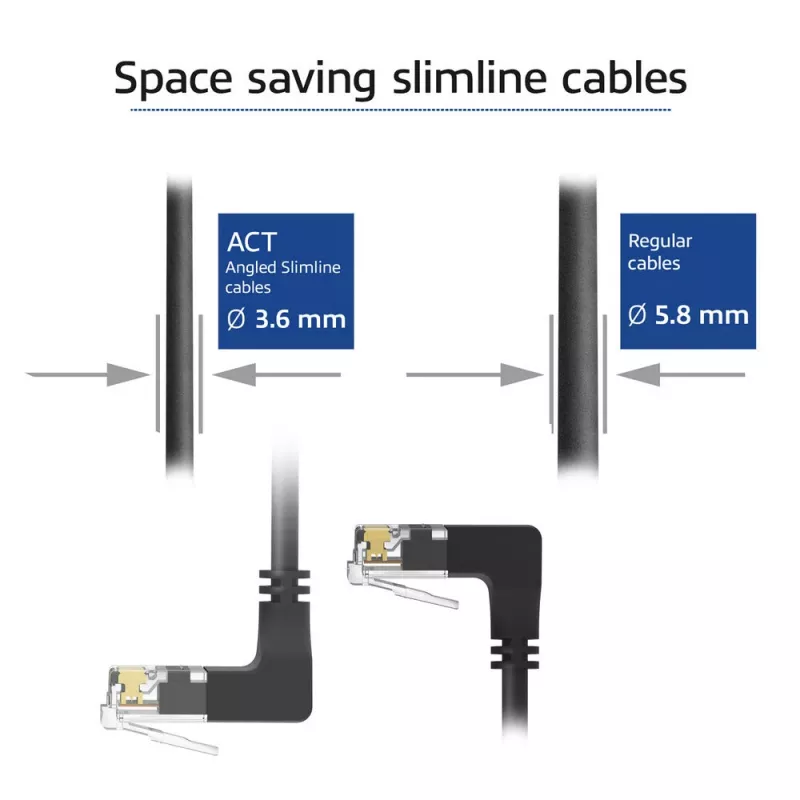 ACT Netzwerkkabel DD7900 Cat6a U/UTP Patchkabel 0,5 m RJ-45 schwarz