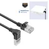ACT Schwarz 0,5 m U/FTP CAT6A LSZH Slimline-Patchkabel mit RJ45-Steckern, 90° abgewinkelt nach unten auf gerade