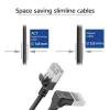 ACT Schwarz 3 m U/FTP CAT6A LSZH Slimline-Patchkabel mit RJ45-Steckern 90° gewinkelt abwärts auf gerade