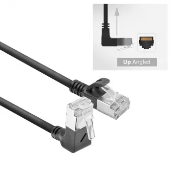Netzwerkkabel ACT DA4901 Cat6a U/FTP (STP) Schwarz 1 m mit RJ-45 vergoldeten Kontakten