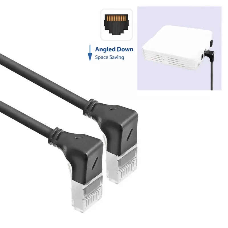 ACT DA5902 Netzwerkkabel Cat6a U/FTP (STP) 2 m, RJ-45 auf RJ-45, schwarz