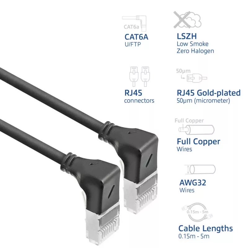 Netzwerkkabel ACT DA5905 Cat6a U/FTP (STP) RJ-45 auf RJ-45 5 m Schwarz