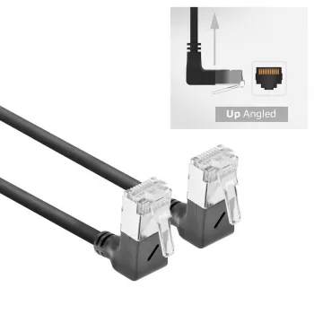 ACT DA6900 Cat6a U/FTP (STP) Netzwerkkabel Schwarz 0,5 m mit RJ-45 goldbeschichteten Kontakten