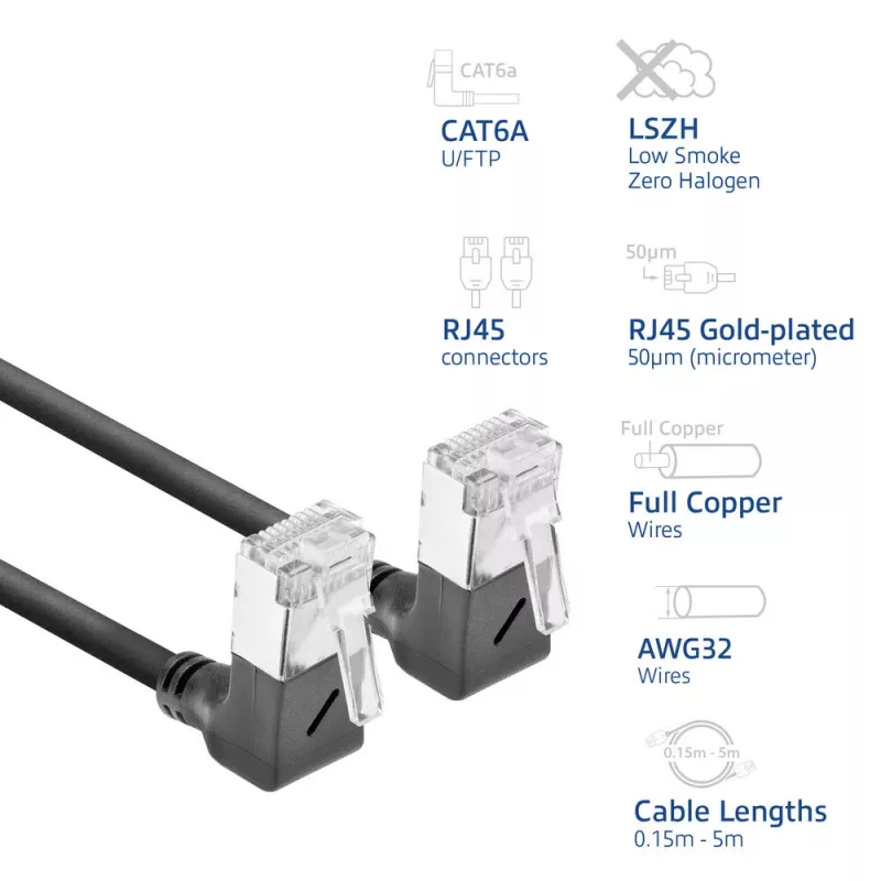 Netzwerkkabel ACT DA6903 Cat6a U/FTP (STP) RJ-45 auf RJ-45 Schwarz 3 m