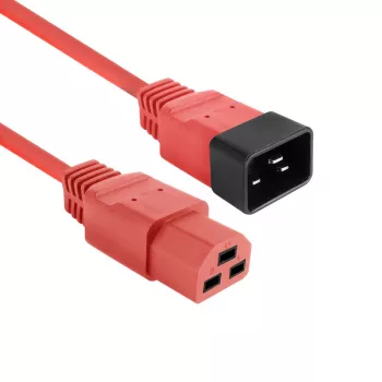 Netzkabel ACT C20–C21 IEC60320 rot 1 m, 250 V 16 A