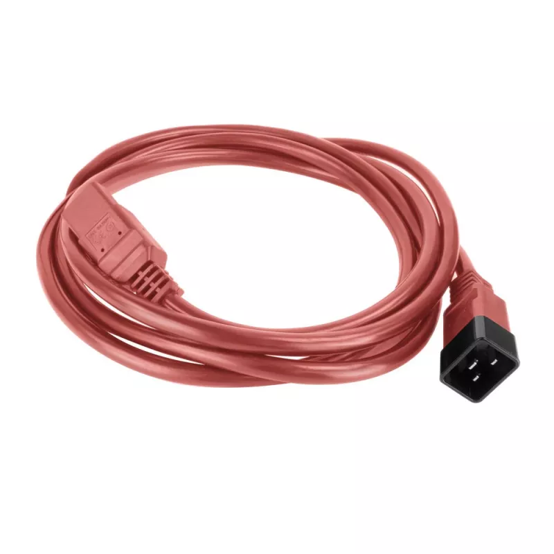 ACT-Netzkabel C20–C21 IEC60320 rot 2 m, 16 A 250 V