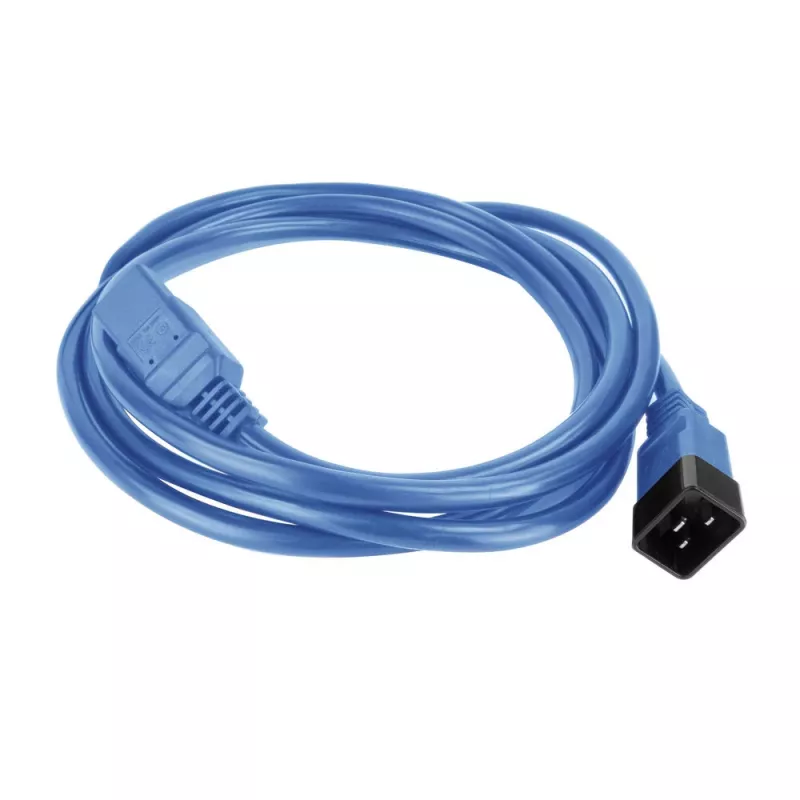 Netzkabel ACT C20–C21 IEC60320 blau 3 m, 250 V 16 A