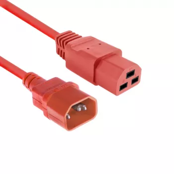 Netzkabel ACT C14 auf C21 IEC60320 rot 1 m, 250V 10A