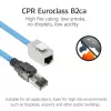 ACT Blau 80 Meter S/FTP CAT6A B2ca PoE++ 100W solides vorkonfektioniertes Installationskabel, RJ45 Stecker – Buchse
