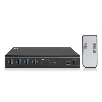 KVM-Switch ACT 2-Port USB-C/HDMI 4K@60Hz AC7922 mit USB-Tastatur/Maus, HDMI-Video, 100W PD