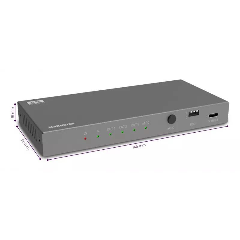 Video signal converter Marmitek 25008496 — HDMI input to HDMI/TOSLINK/3.5mm output, up to 7680×4320, 7.1 audio