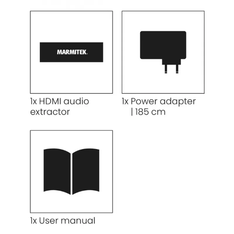 Video signal converter Marmitek 25008496 — HDMI input to HDMI/TOSLINK/3.5mm output, up to 7680×4320, 7.1 audio
