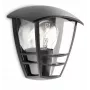 Philips myGarden Creek Wandleuchte 60W E27 ohne Leuchtmittel, Außenwandleuchte, Schwarz, Metall, IP44, Garten, Terrasse, II
