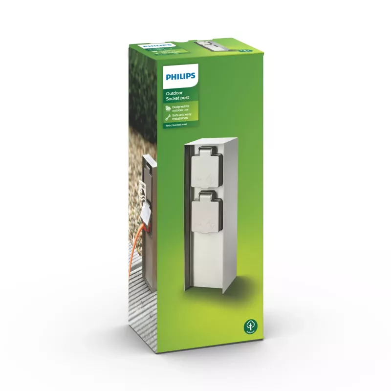 Außensteckdose Philips myGarden 171084716 Edelstahl IP44 50–60 Hz