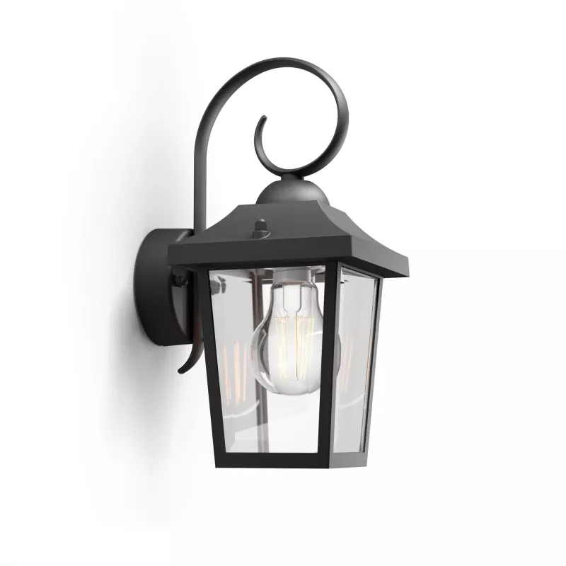Außenwandleuchte Philips myGarden Buzzard 60 W E27 Schwarz Aluminium (ohne Leuchtmittel)