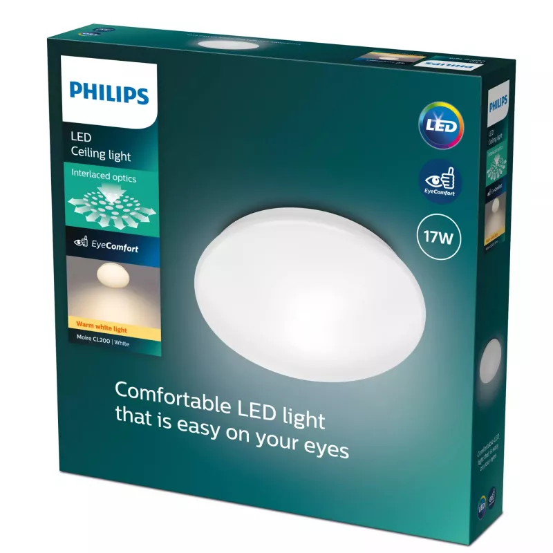 Philips Functional Deckenleuchte, LED, nicht austauschbare(s) Leuchtmittel, 2700 K, 1700 lm, IP20, Weiß
