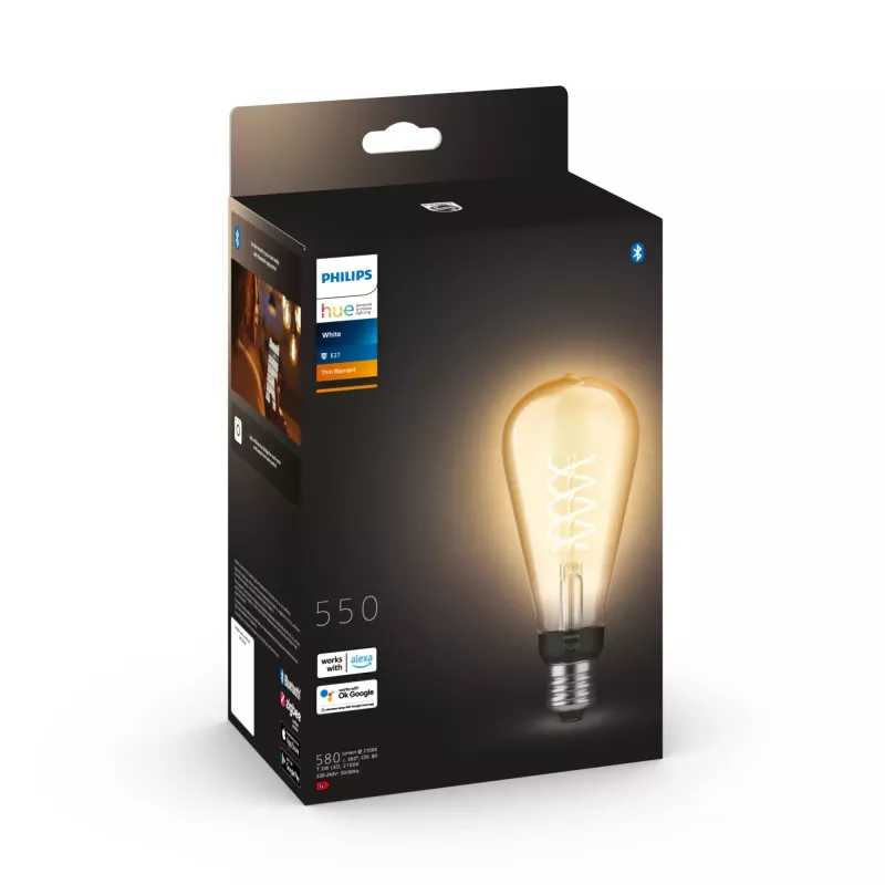 Intelligente Glühbirne Philips 1er-Pack ST72 E27 Filament Edison Bluetooth Zigbee