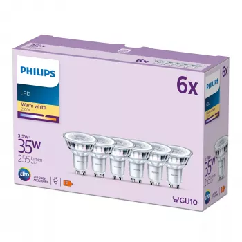 Philips Spot 35W PAR16 GU10 x6, 3,5 W, 35 W, GU10, 255 lm, 15000 h, Warmweiß