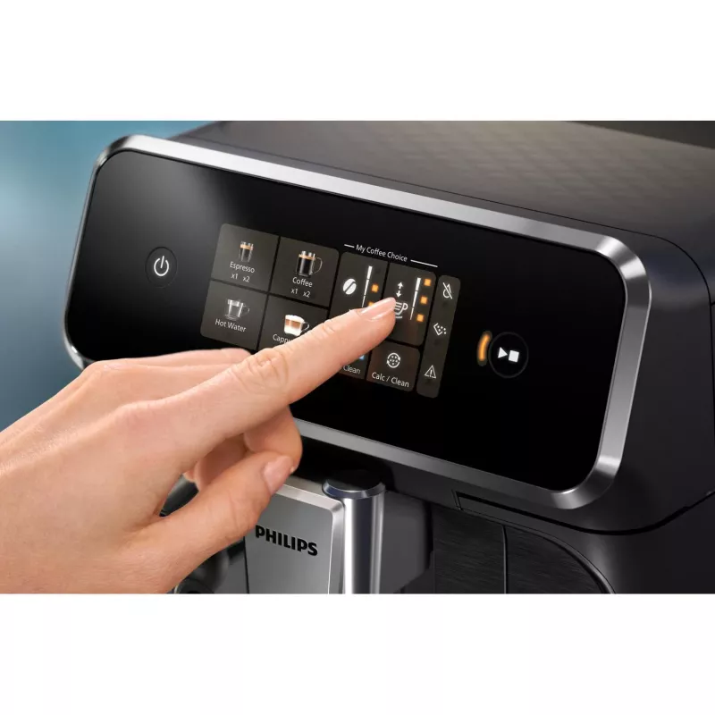 Espressomaschine Philips EP2334/10 – vollautomatisch, Standgerät, integriertes Keramikmahlwerk, Milchtank, AquaClean-Filter, Touchscreen, schwarz