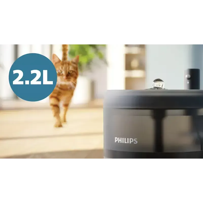 Automatischer Haustier-Trinkbrunnen Philips 3000 Series PAW3210/02, 2,2 L, USB/AC, Schwarz, Kunststoff