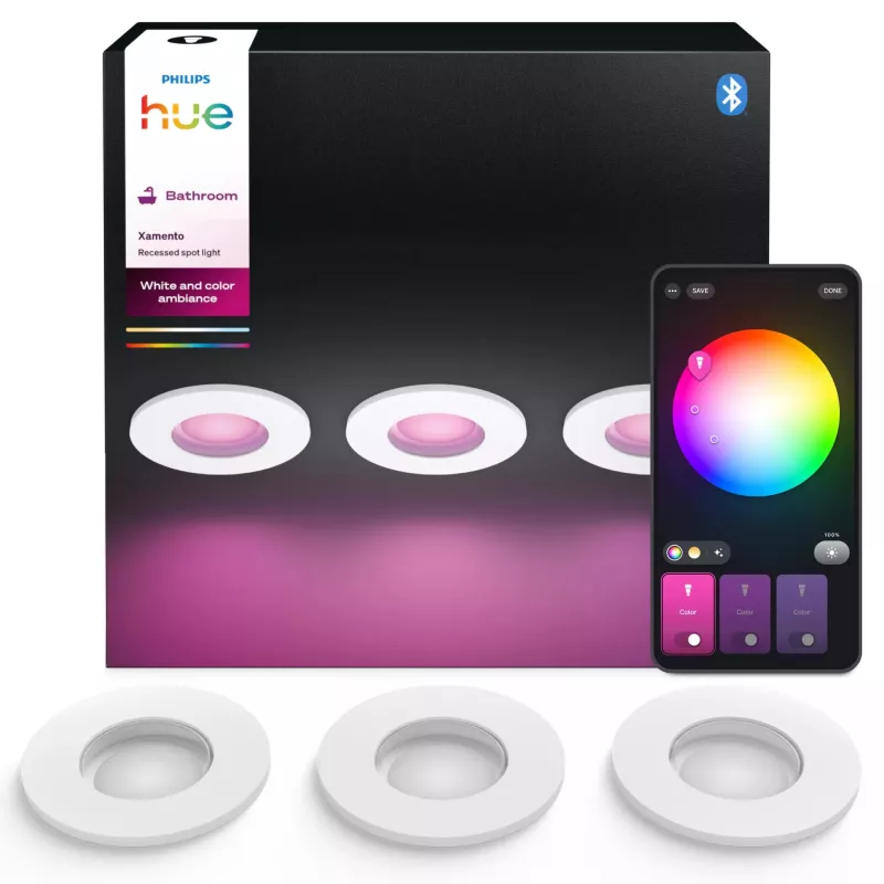 Philips Hue White and Colour Ambience Dreierpack Xamento Einbauspot