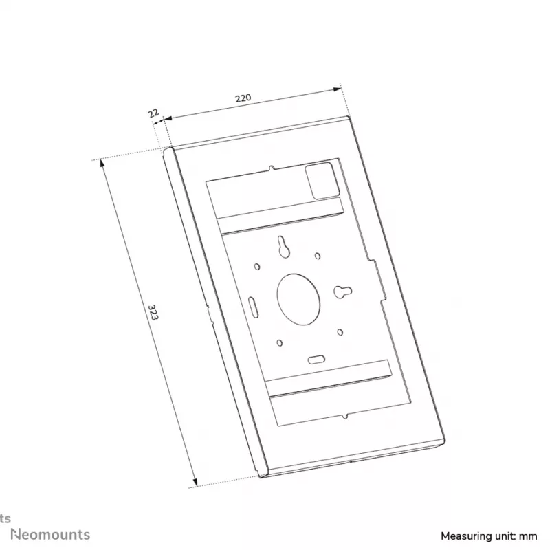 Tabletgehäuse Neomounts WL15-601BL1 für 10,9–11 Zoll (25,4–27,9 cm) – abschließbar, schwarz, universell