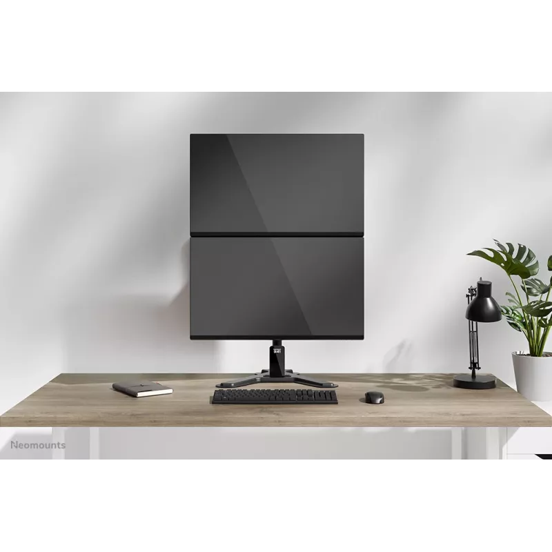 Neomounts Dual-Monitorständer DS45-600BL2V für 2 Displays 10–32 Zoll, VESA 75x75–100x100, max. Belastung 9 kg, freistehend, schwarz