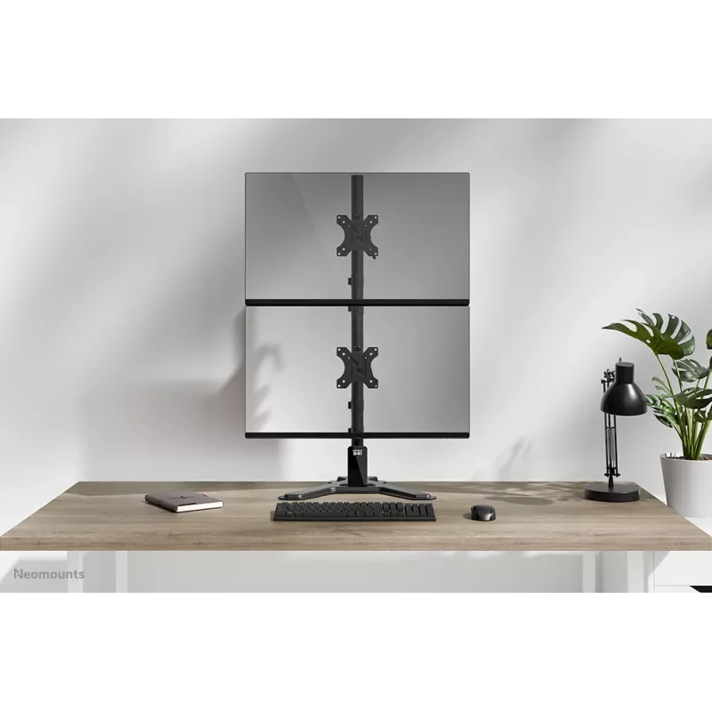 Neomounts Dual-Monitorständer DS45-600BL2V für 2 Displays 10–32 Zoll, VESA 75x75–100x100, max. Belastung 9 kg, freistehend, schwarz