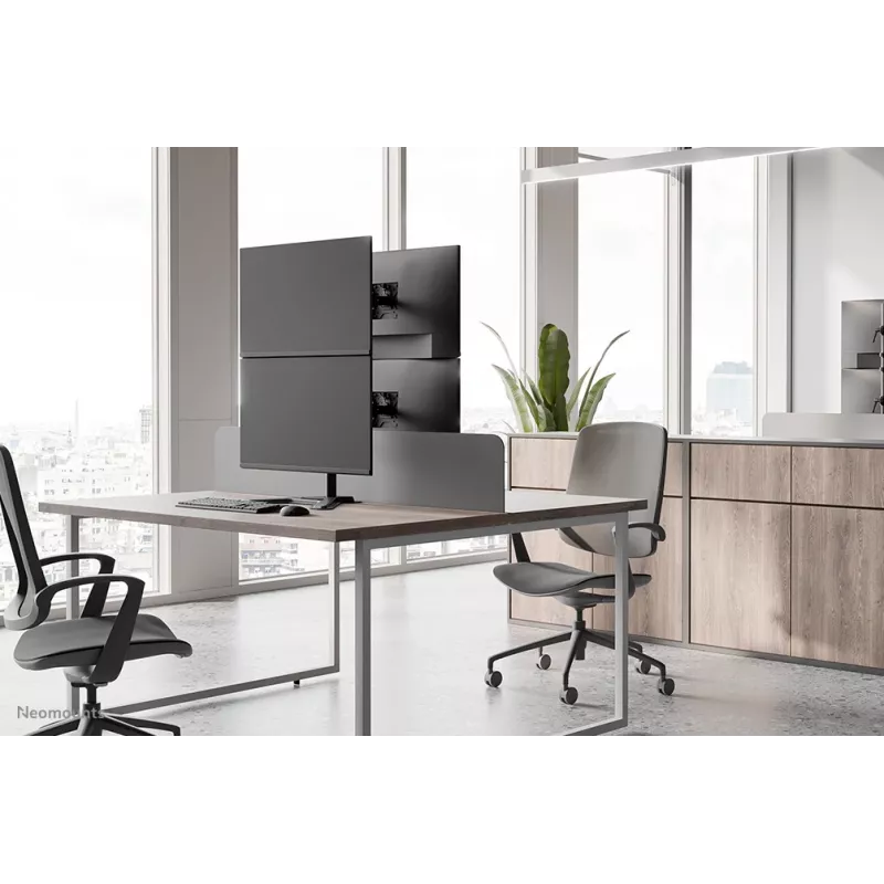 Neomounts Dual-Monitorständer DS45-600BL2V für 2 Displays 10–32 Zoll, VESA 75x75–100x100, max. Belastung 9 kg, freistehend, schwarz