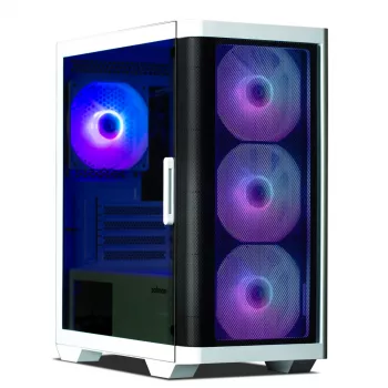 Zalman M4 WHITE Computergehäuse Mini Tower Schwarz, Weiß
