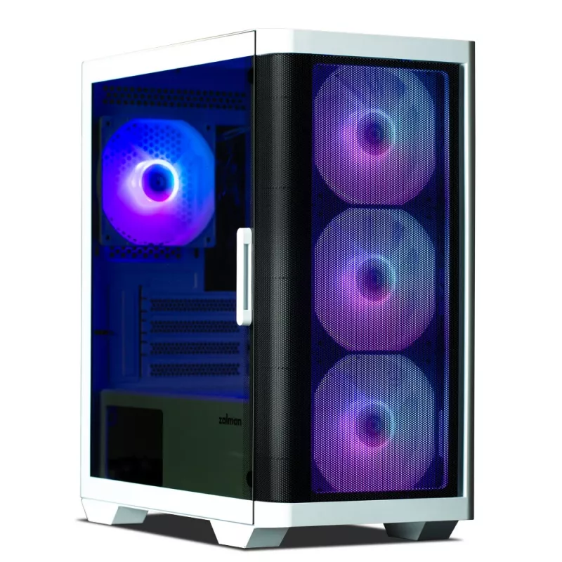 Zalman M4 WHITE Computergehäuse Mini Tower Schwarz, Weiß