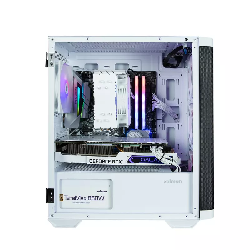 Zalman M4 WHITE Computergehäuse Mini Tower Schwarz, Weiß