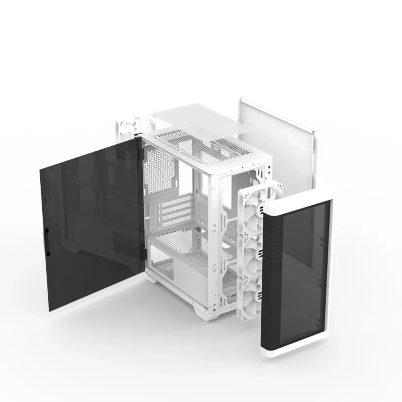 Zalman M4 WHITE Computergehäuse Mini Tower Schwarz, Weiß