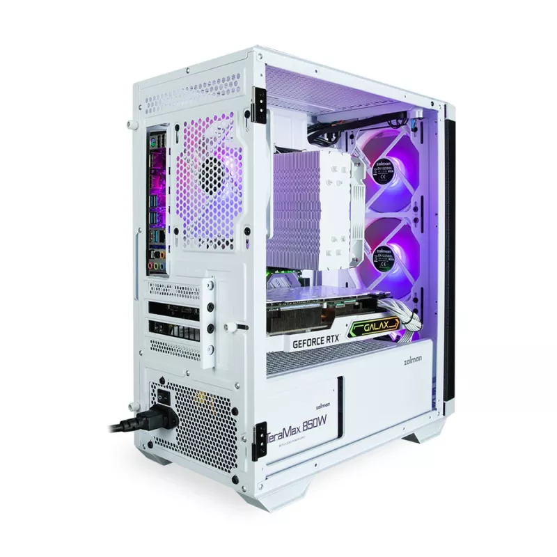 Zalman M4 WHITE Computergehäuse Mini Tower Schwarz, Weiß