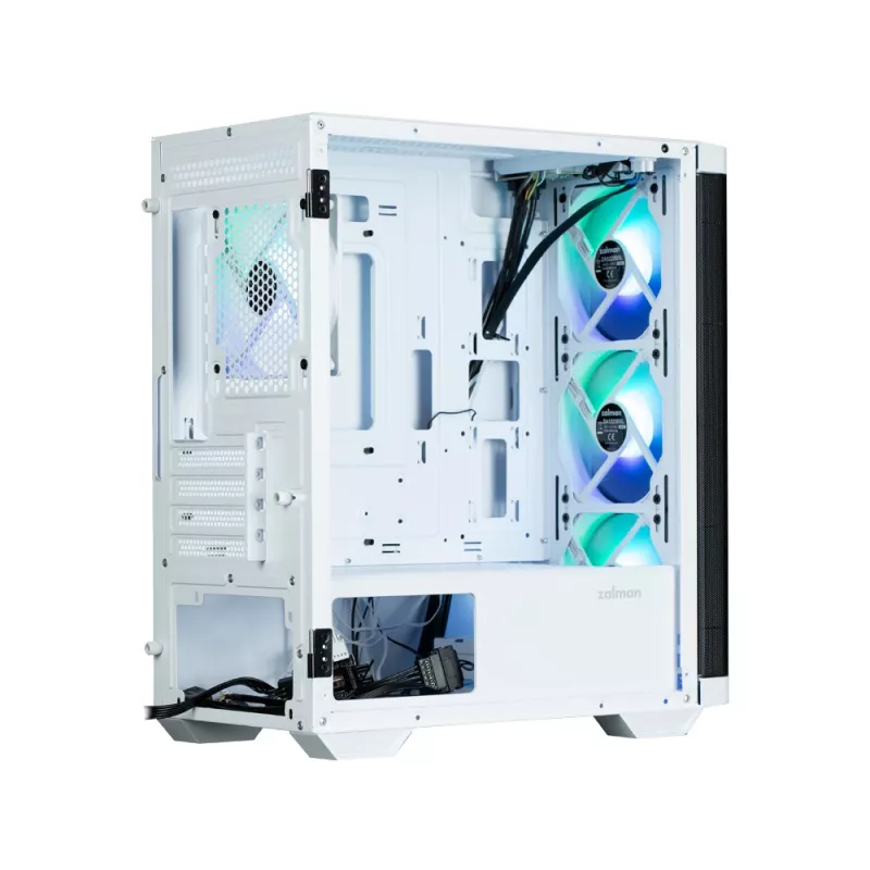 Zalman M4 WHITE Computergehäuse Mini Tower Schwarz, Weiß