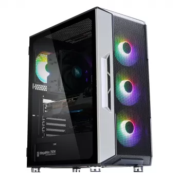Zalman I3 Neo ATX Mid Tower PC-Gehäuse Mesh-Front für effiziente Kühlung 3 vorinstallierte Lüfter Midi Tower Schwarz