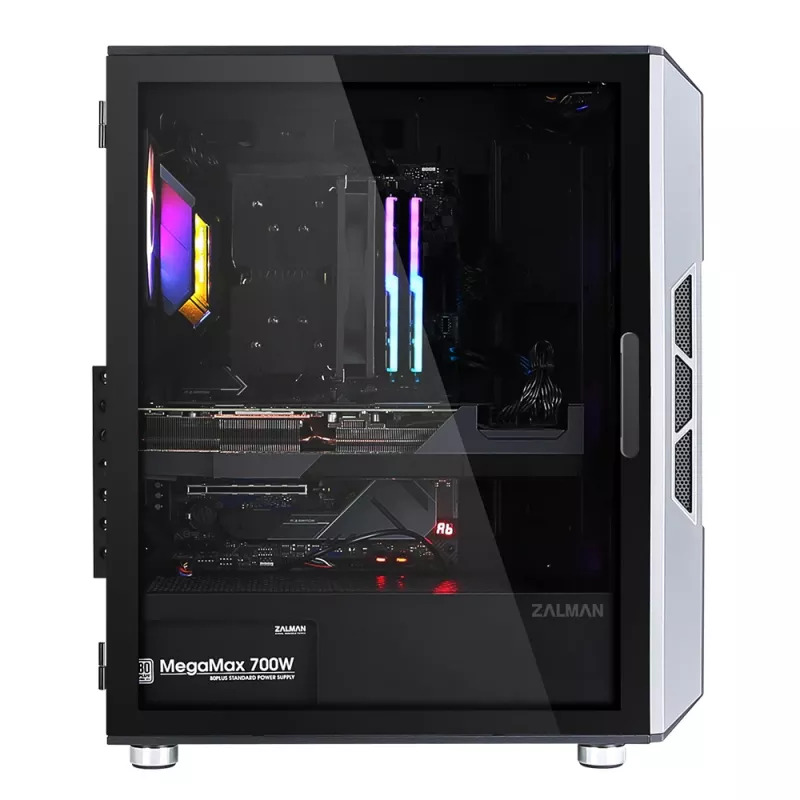Zalman I3 Neo ATX Mid Tower PC-Gehäuse Mesh-Front für effiziente Kühlung 3 vorinstallierte Lüfter Midi Tower Schwarz