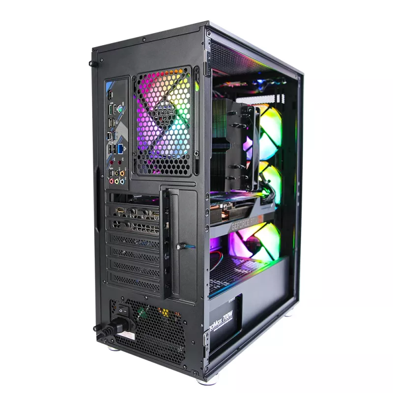 Zalman I3 Neo ATX Mid Tower PC-Gehäuse Mesh-Front für effiziente Kühlung 3 vorinstallierte Lüfter Midi Tower Schwarz
