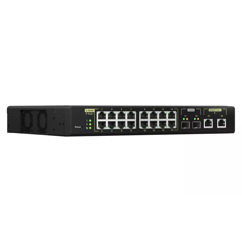 QNAP QSW-M2116P-2T2S Netzwerk-Switch Managed L2 2.5G Ethernet Power over Ethernet (PoE) Schwarz