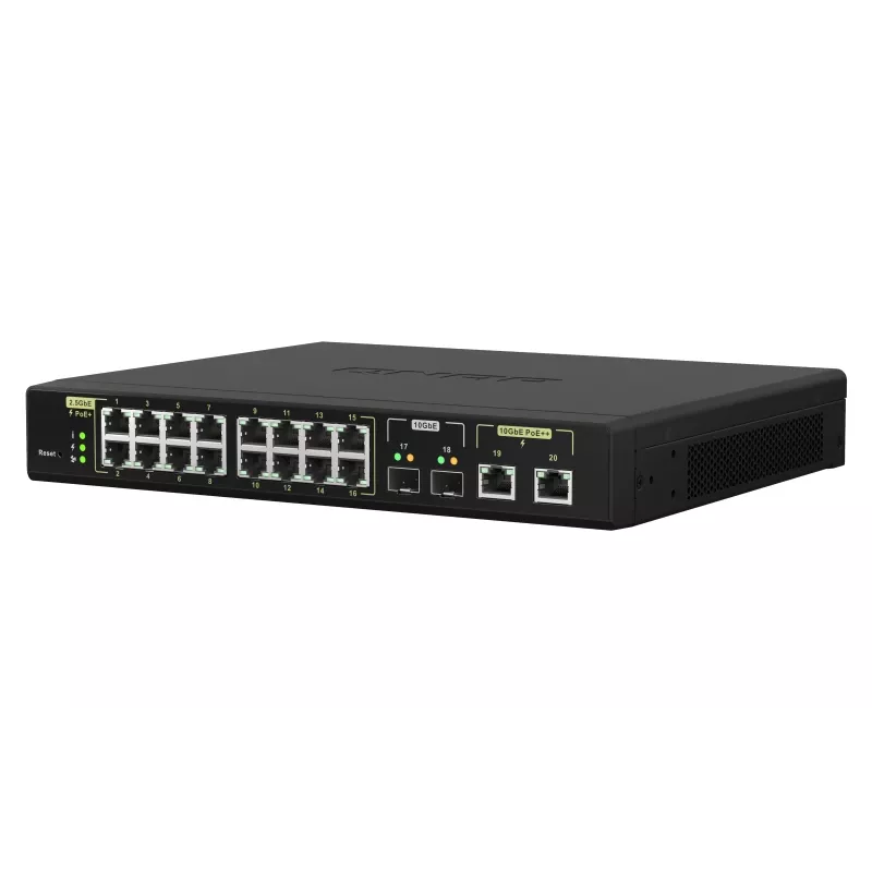 QNAP QSW-M2116P-2T2S Netzwerk-Switch Managed L2 2.5G Ethernet Power over Ethernet (PoE) Schwarz