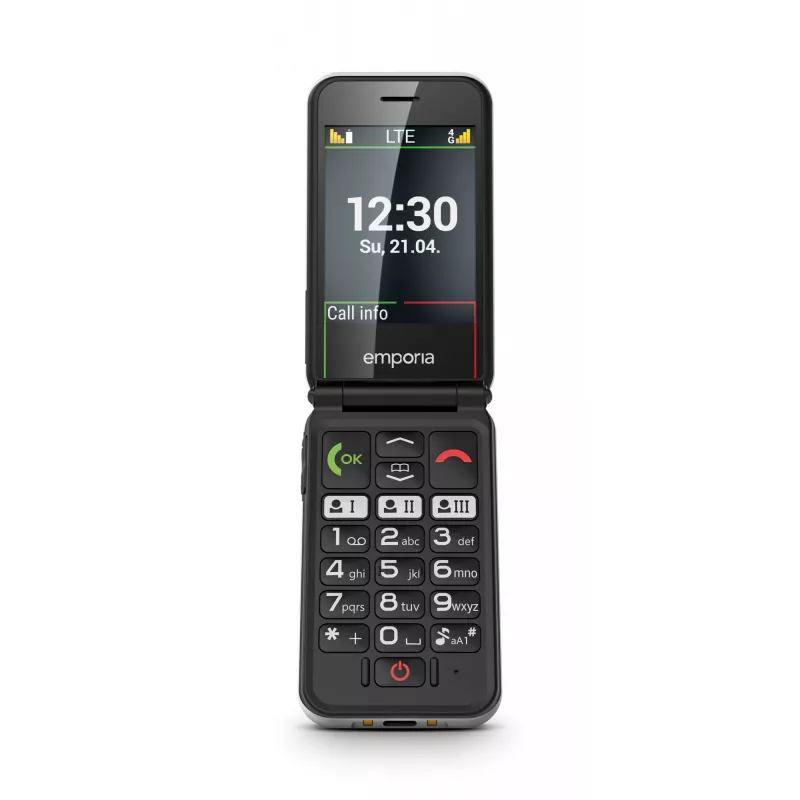 Emporia SIMPLICITYglam.4G 7,11 cm (2,8 Zoll) 106 g Schwarz Seniorenhandy