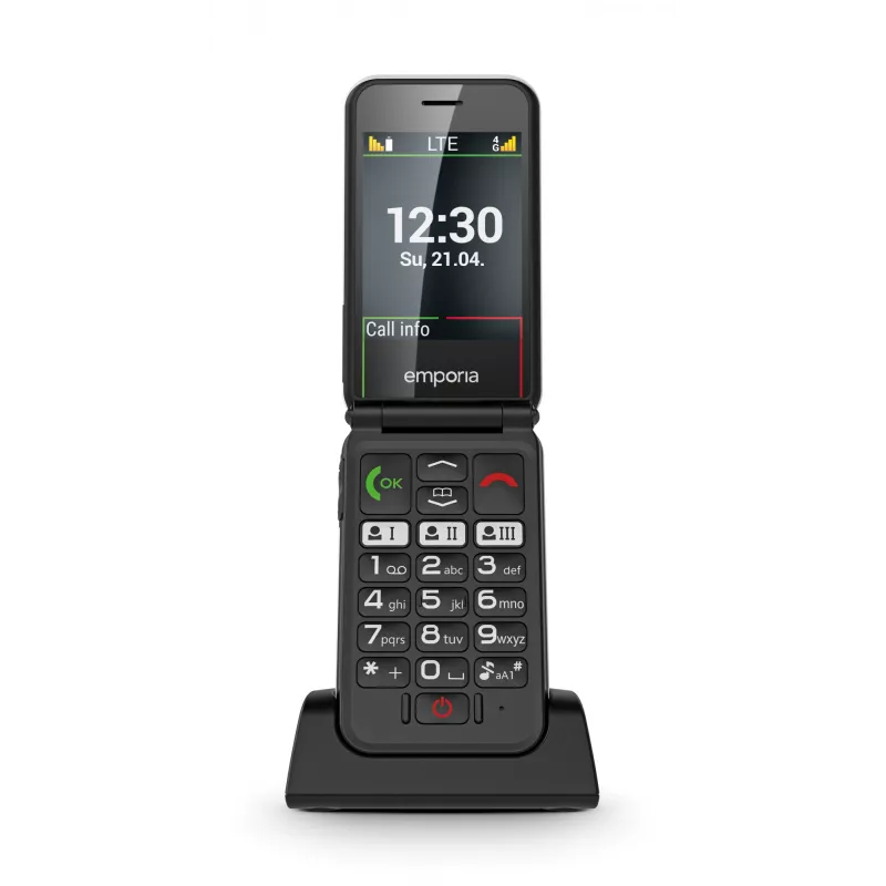 Emporia SIMPLICITYglam.4G 7,11 cm (2,8 Zoll) 106 g Schwarz Seniorenhandy