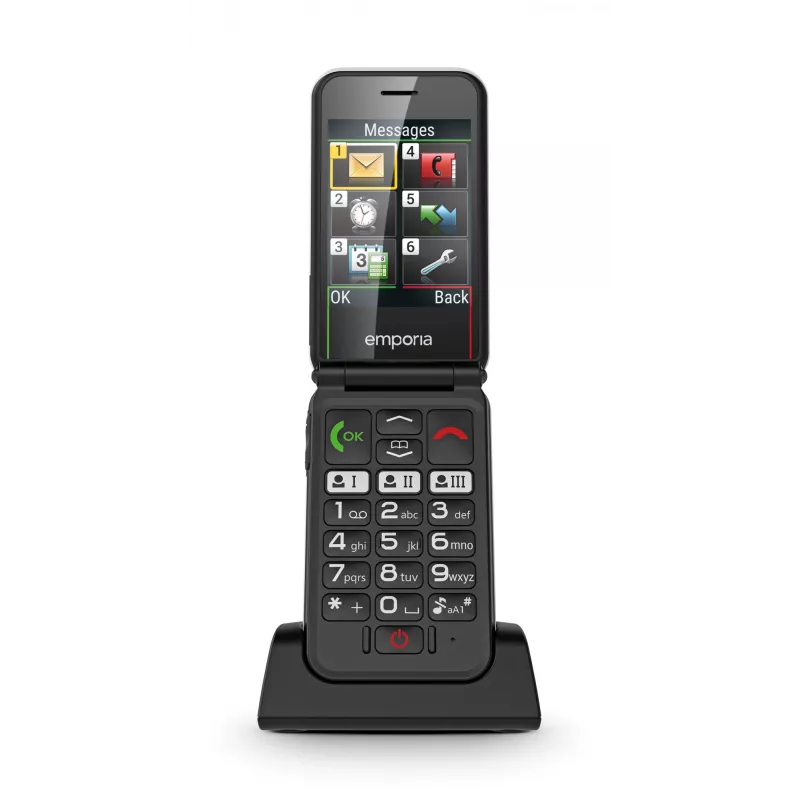 Emporia SIMPLICITYglam.4G 7,11 cm (2,8 Zoll) 106 g Schwarz Seniorenhandy